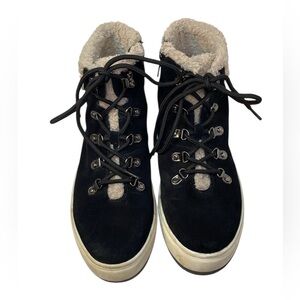 Blondo Shylo Black Suede Waterproof High-Top Lace-Up Sneaker/Booties Women 9